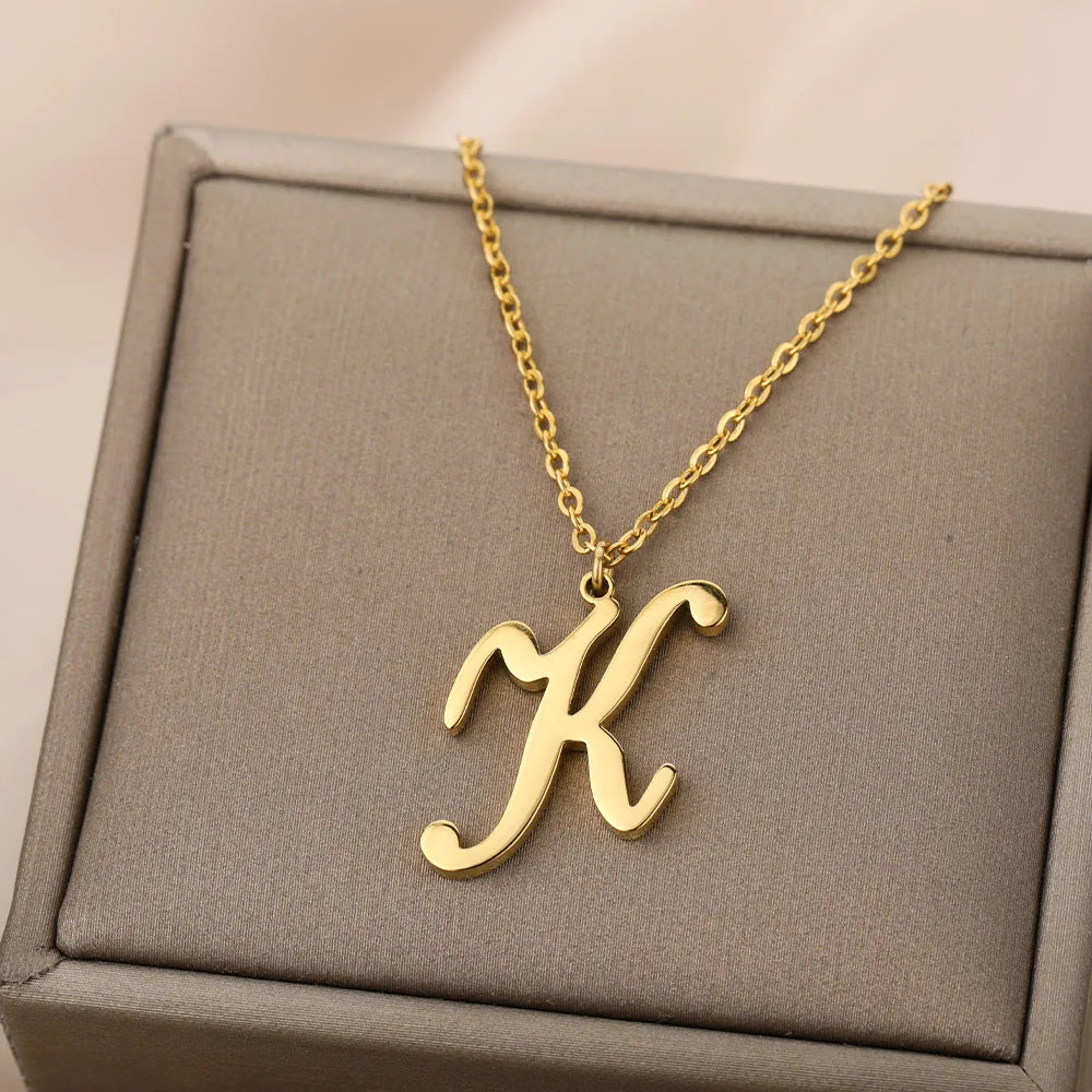 Dainty Gold Initial Necklace