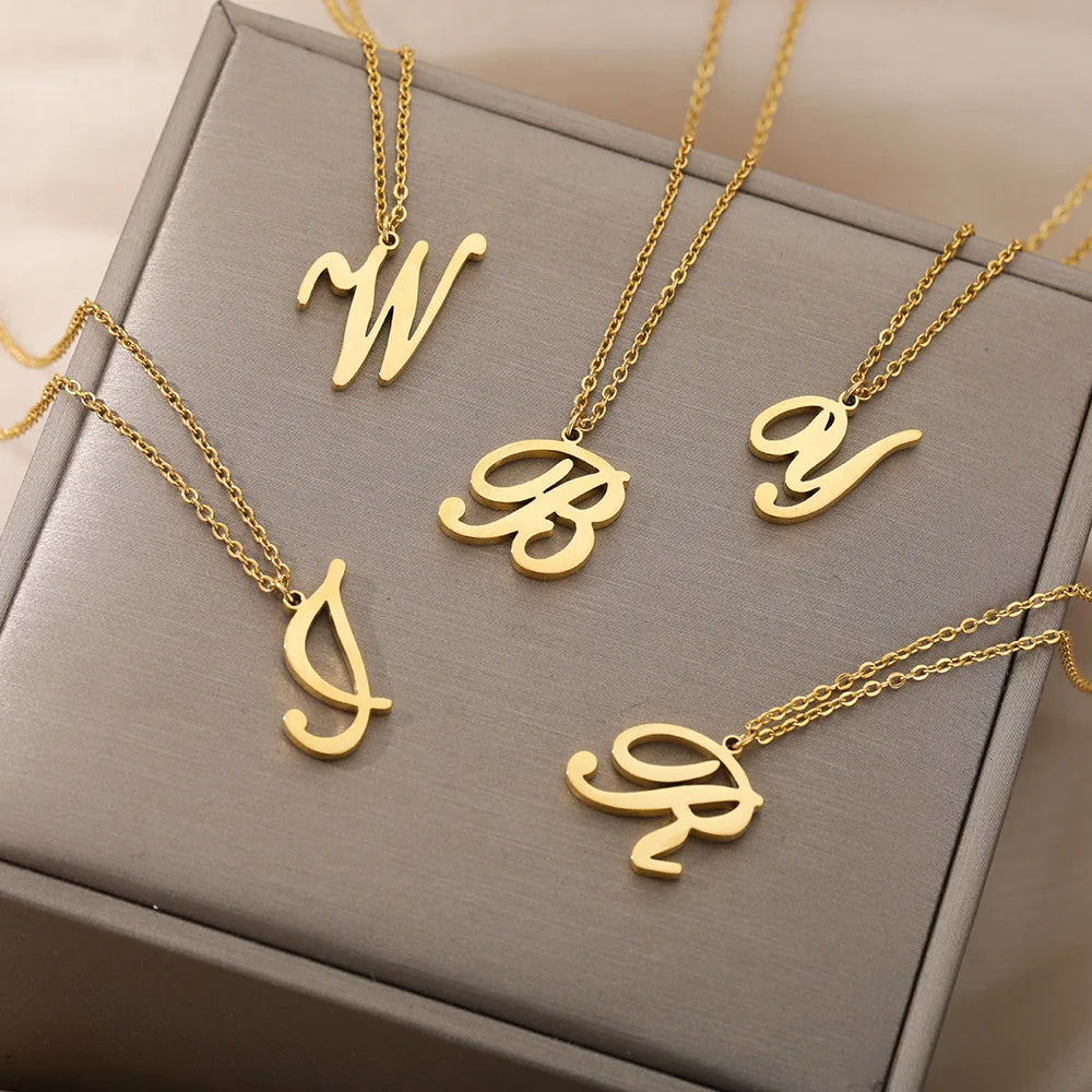 Dainty Gold Initial Necklace