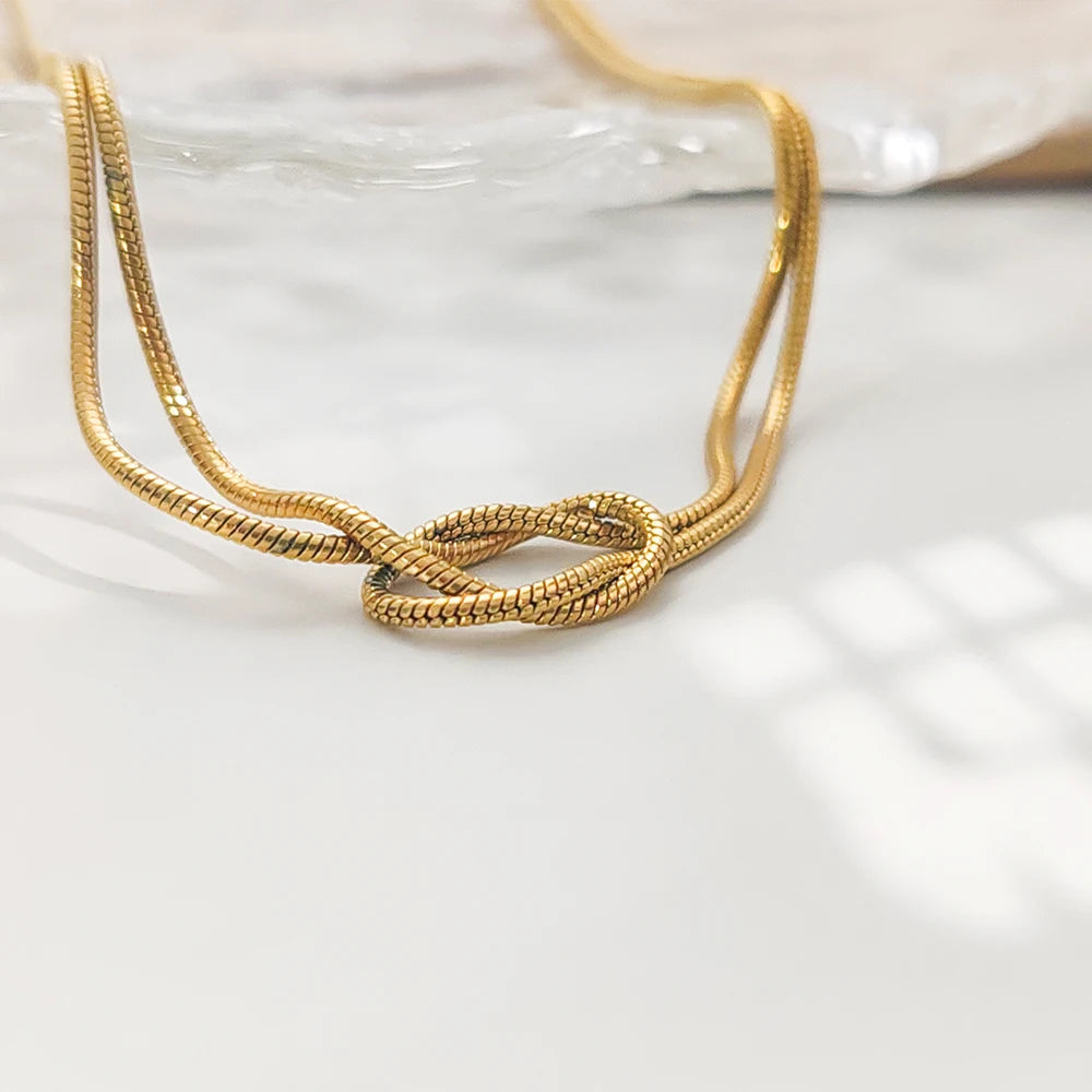 Gold Knot Chain Necklace